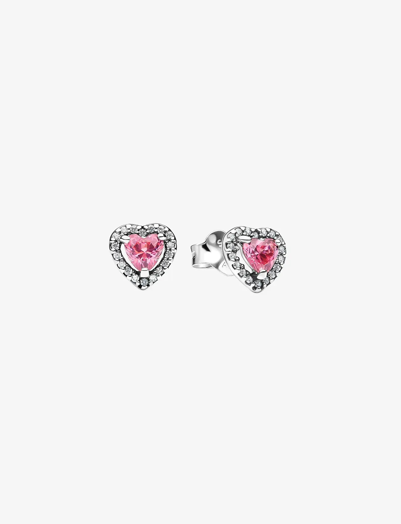 Pandora - Heart sterling silver stud earrings with fancy pink and clear cubic zirconia - ohrstecker - pink - 1