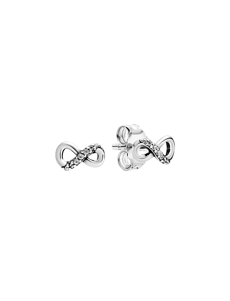 Pandora - Infinity sterling silver stud earrings with clear cubic zirconia - studs örhängen - clear - 1