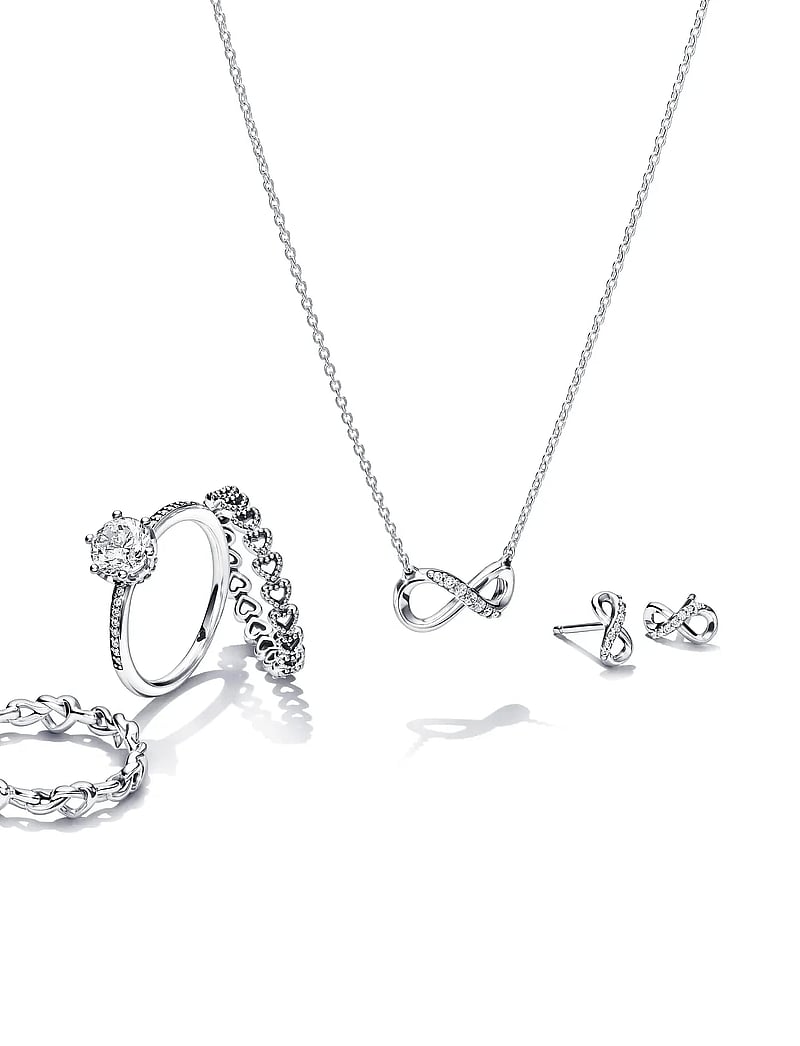 Pandora - Infinity sterling silver stud earrings with clear cubic zirconia - studs örhängen - clear - 3