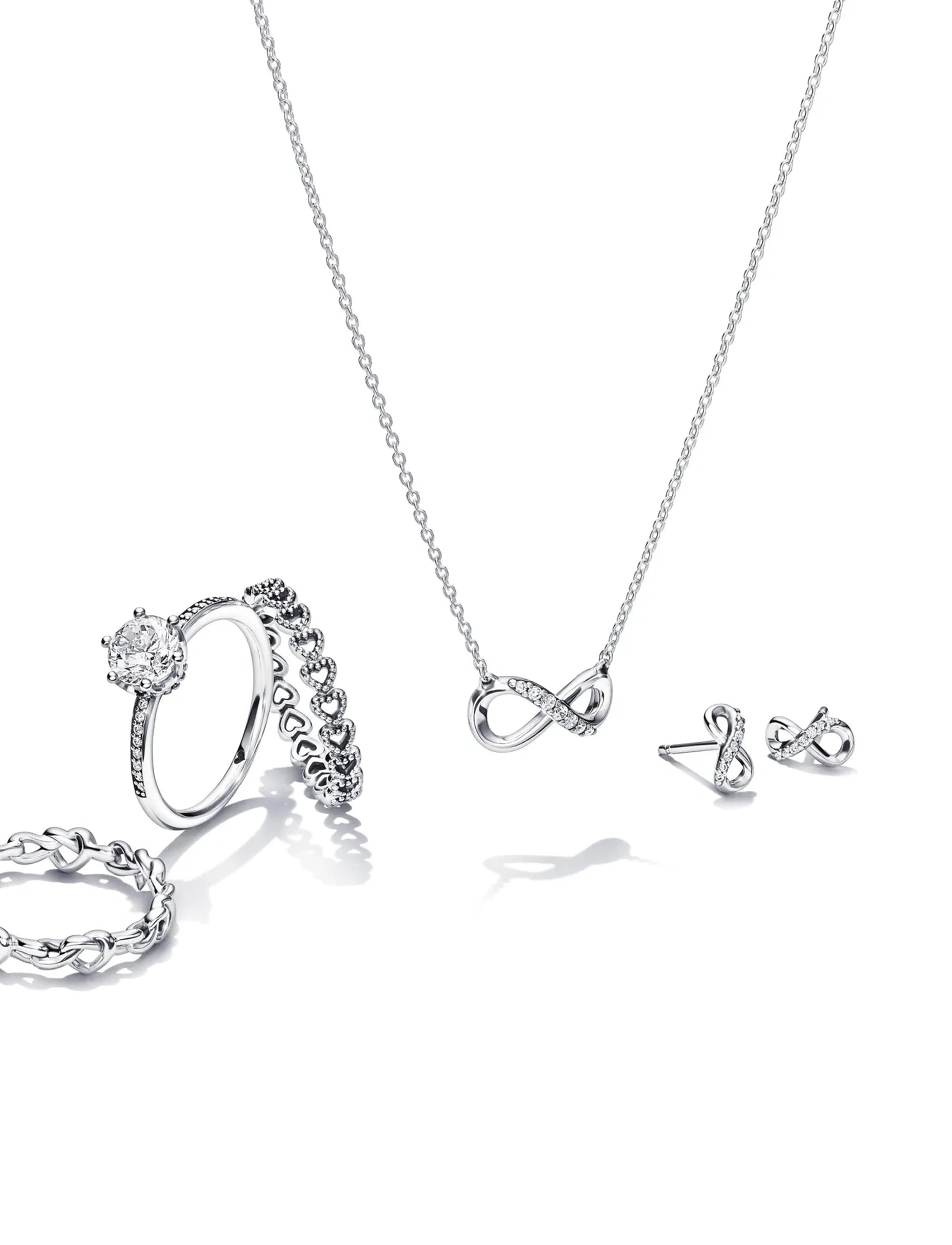 Pandora - Sparkling Infinity Stud Earrings - små øredobber - clear - 3