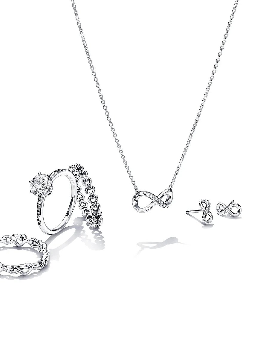 Pandora - Sparkling Infinity Stud Earrings - små øredobber - clear - 3
