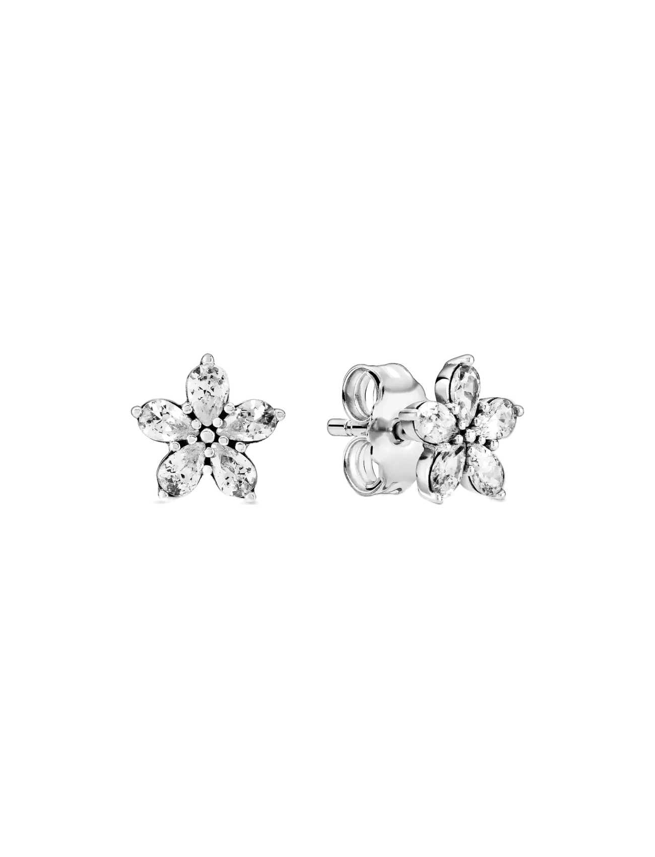 Pandora Snowflake sterling silver stud earrings with clear cubic zirconia - Øreringe - CLEAR / undefined