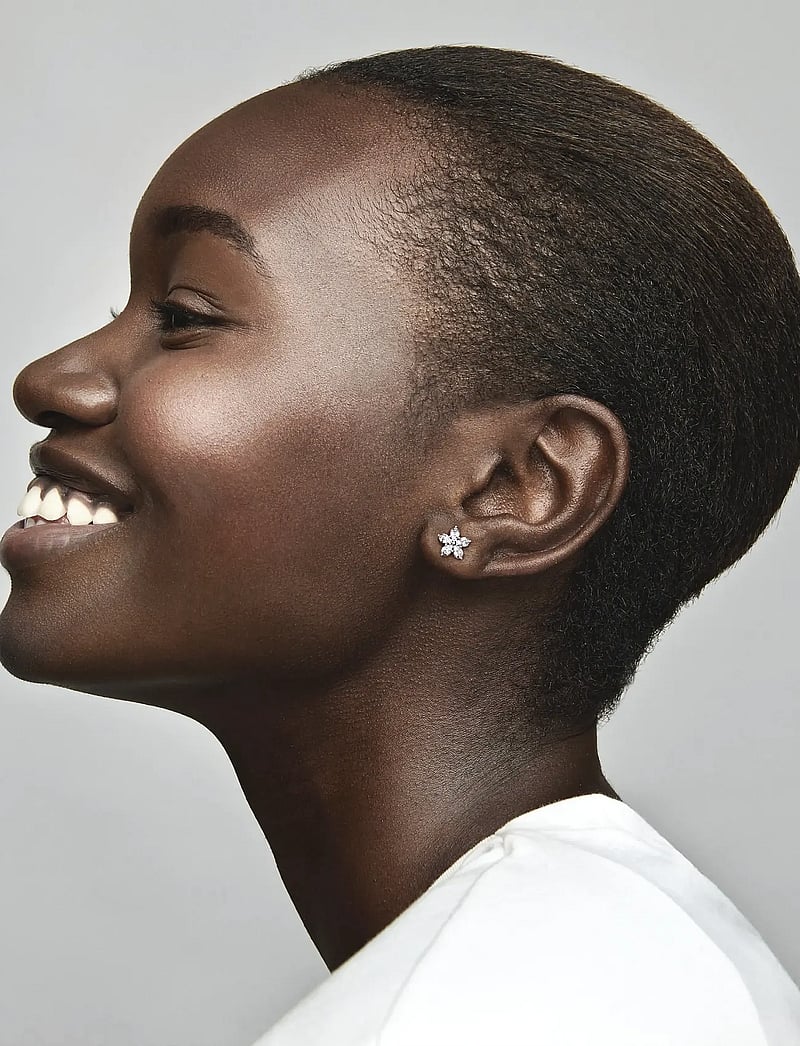 Pandora - Snowflake sterling silver stud earrings with clear cubic zirconia - ohrstecker - clear - 0