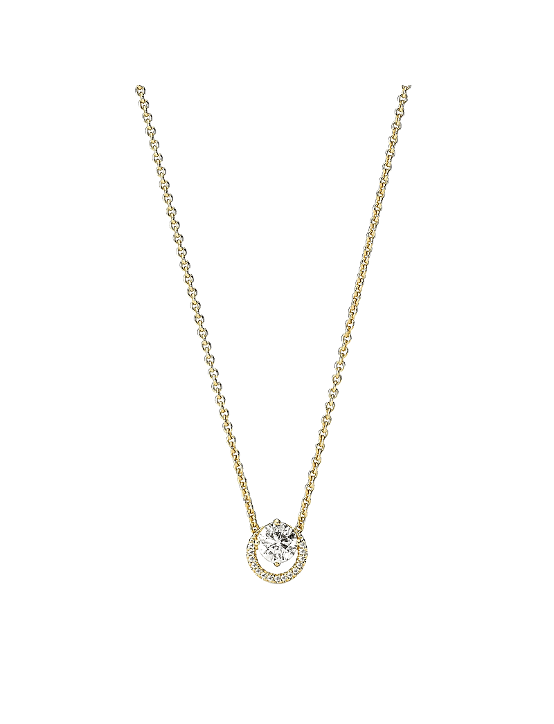 Pandora - Round Halo Pendant Collier Necklace - halsketten - clear - 1
