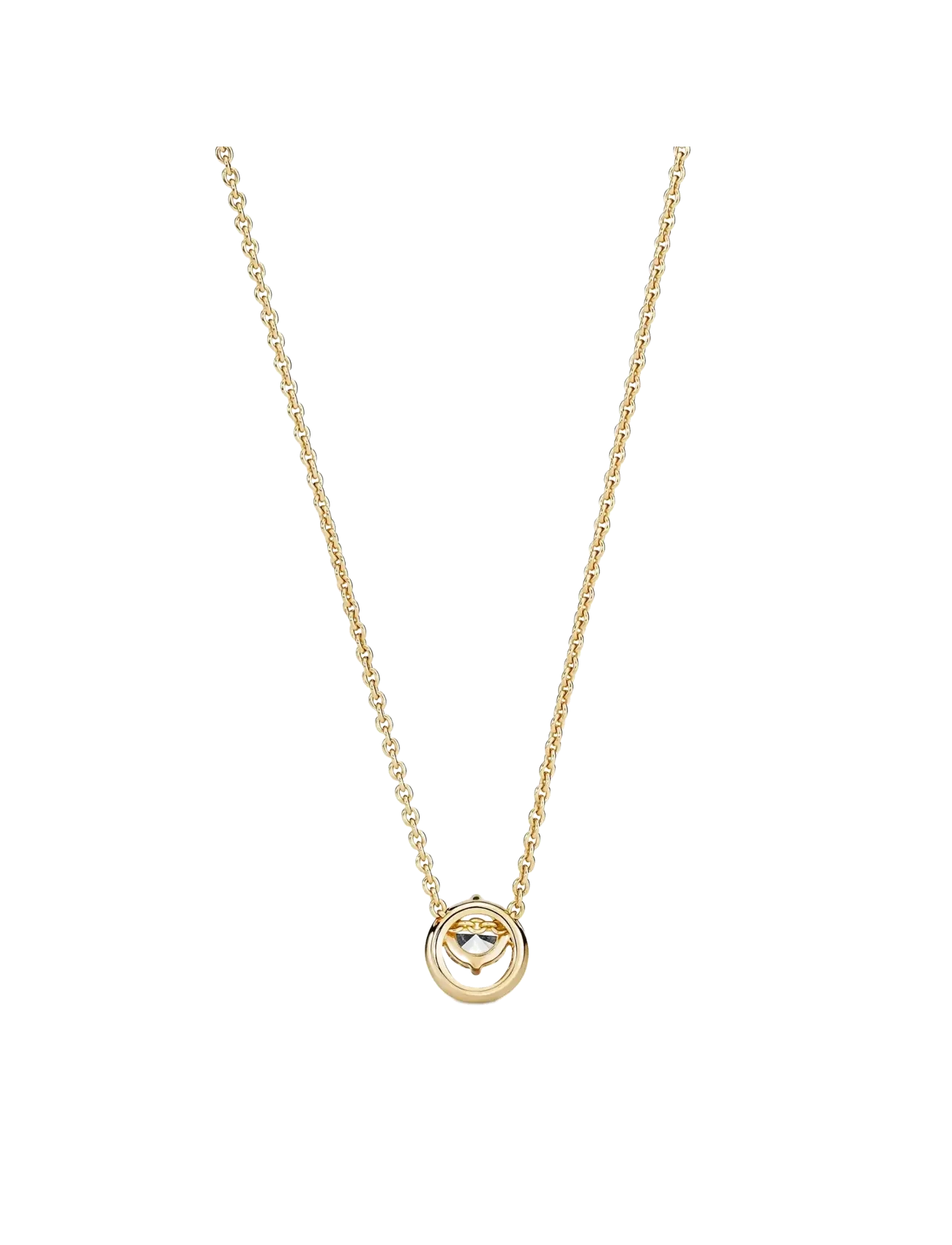 Pandora - Round Halo Pendant Collier Necklace - halskæder - clear - 2