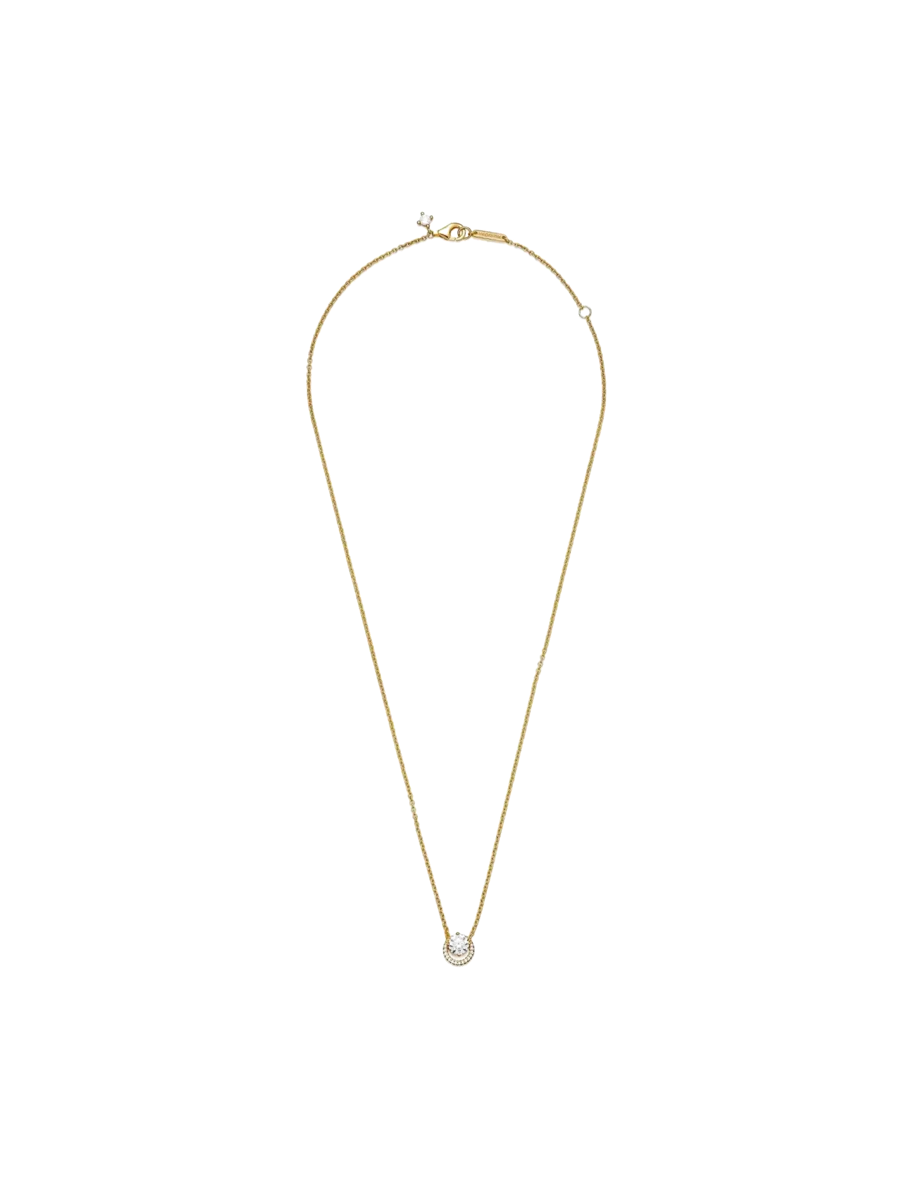Pandora - Round Halo Pendant Collier Necklace - halskæder - clear - 3