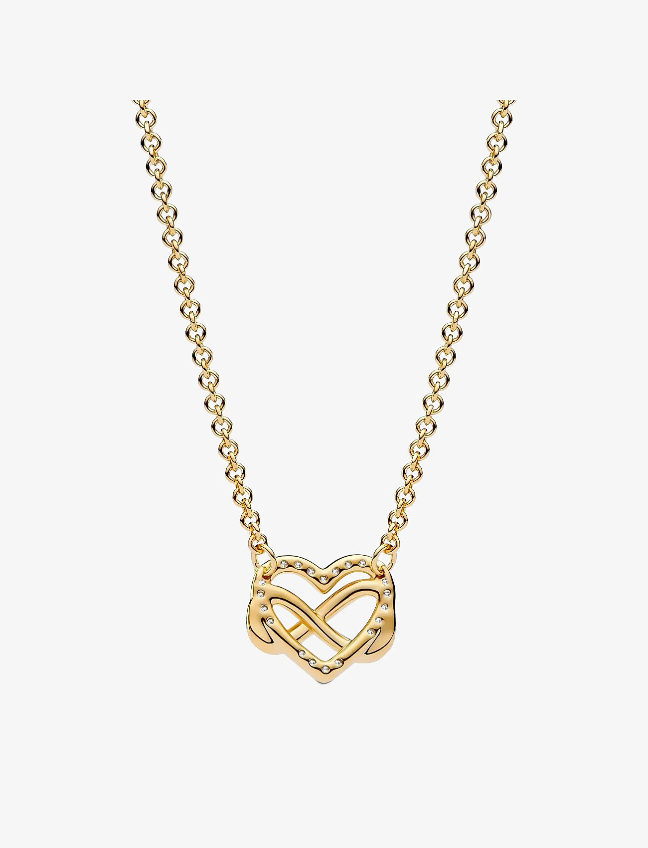 Pandora - Infinity heart 14k gold-plated necklace with clear cubic zirconia - kedjehalsband - no color - 2