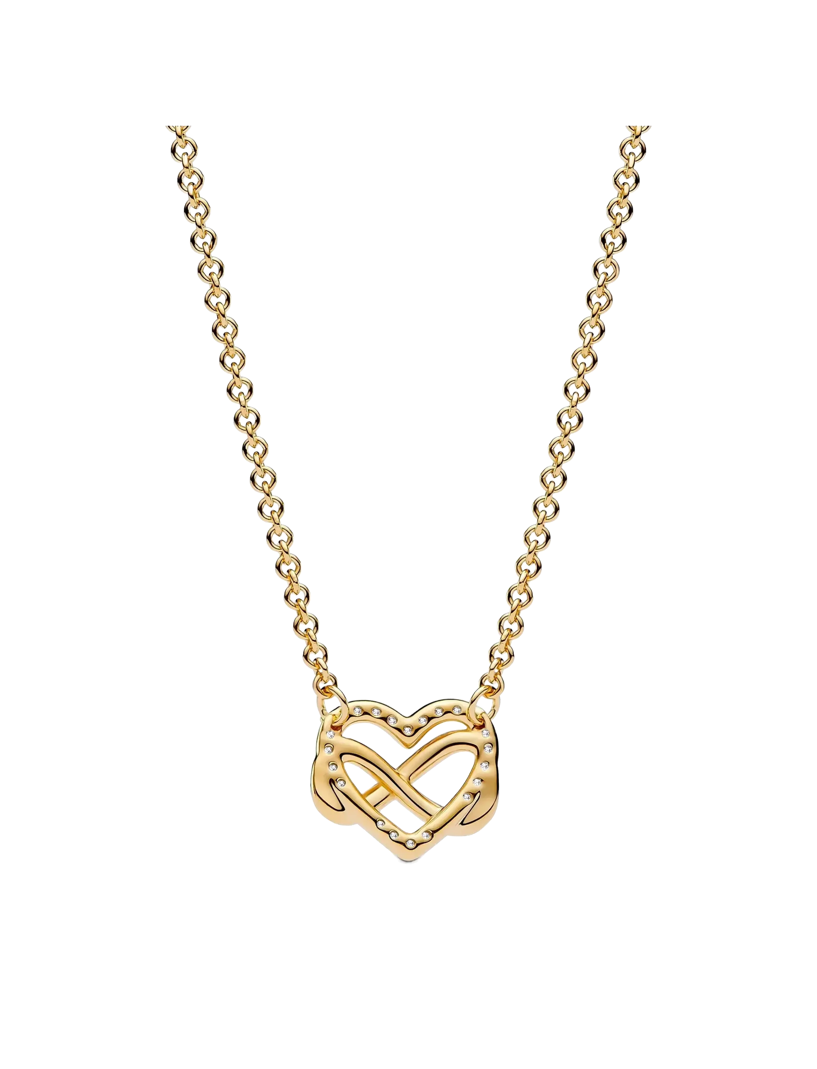 Pandora - Infinity heart 14k gold-plated necklace with clear cubic zirconia - colliers chaîne - no color - 2