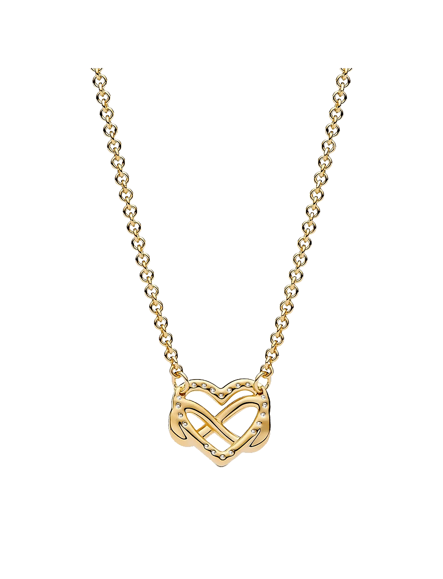 Pandora - Infinity heart 14k gold-plated necklace with clear cubic zirconia - colliers chaîne - no color - 2