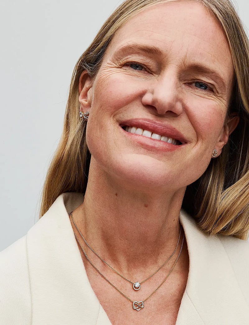 Pandora - Infinity heart 14k gold-plated necklace with clear cubic zirconia - kedjehalsband - no color - 3