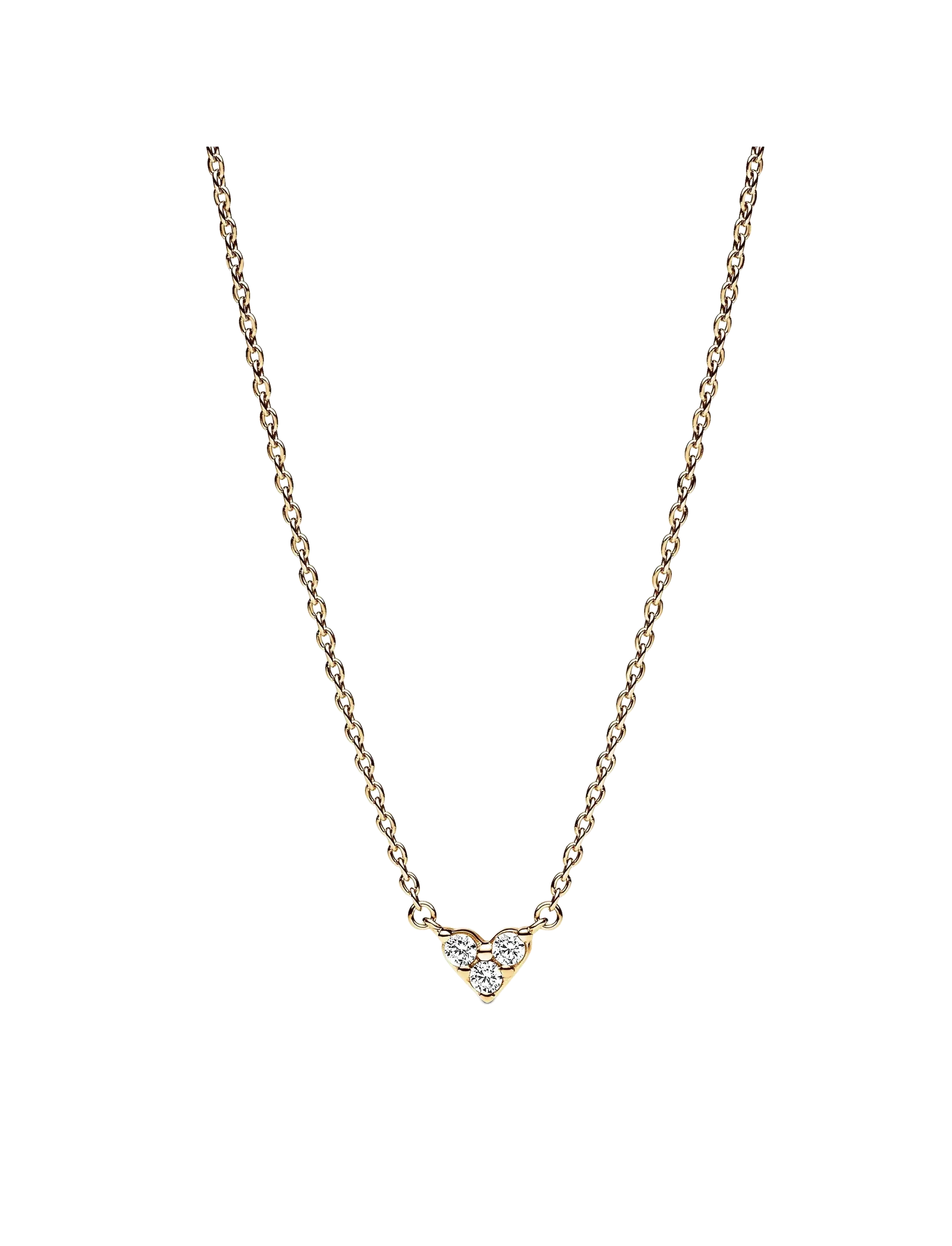 Pandora Triple Stone Heart Collier Necklace - Tilefnisfatnaður - CLEAR / undefined