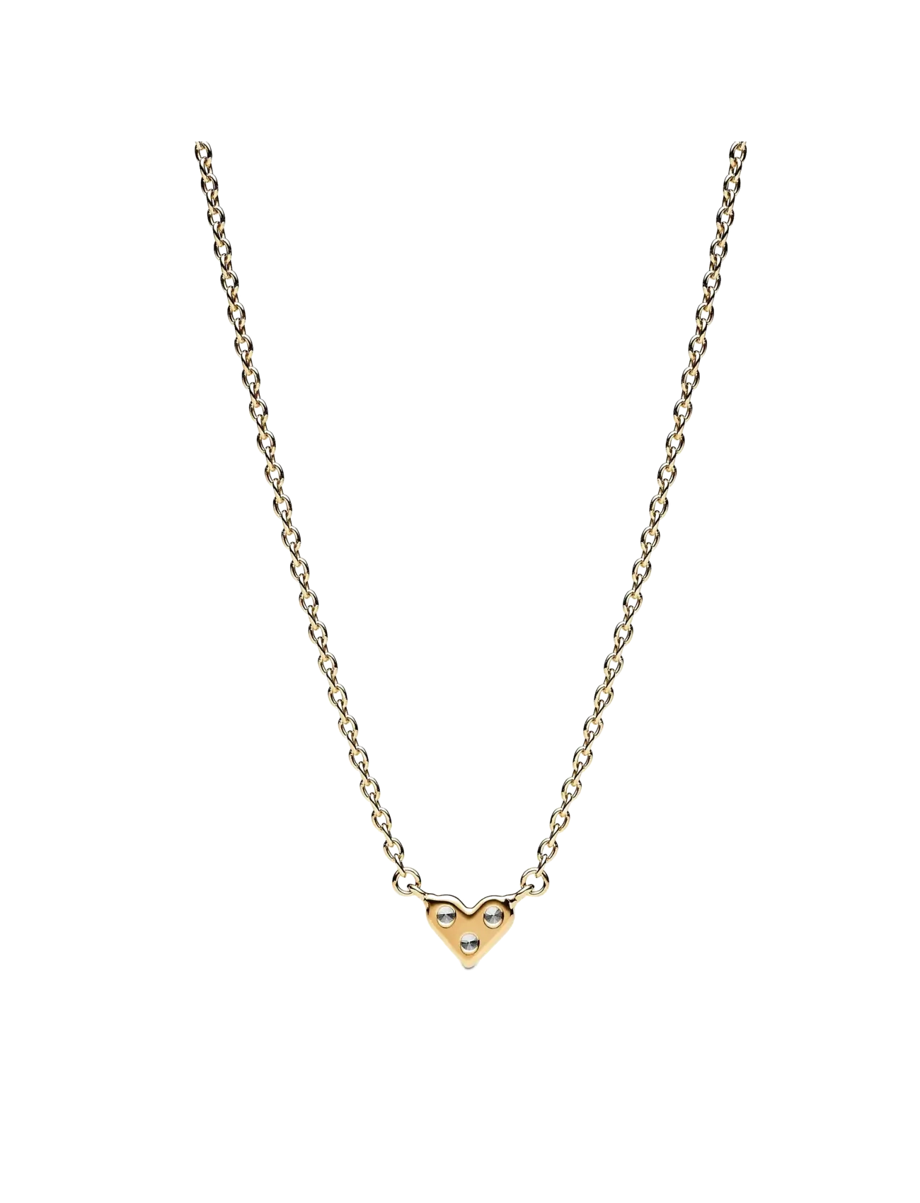 Pandora - Triple Stone Heart Collier Necklace - halsketten - clear - 2