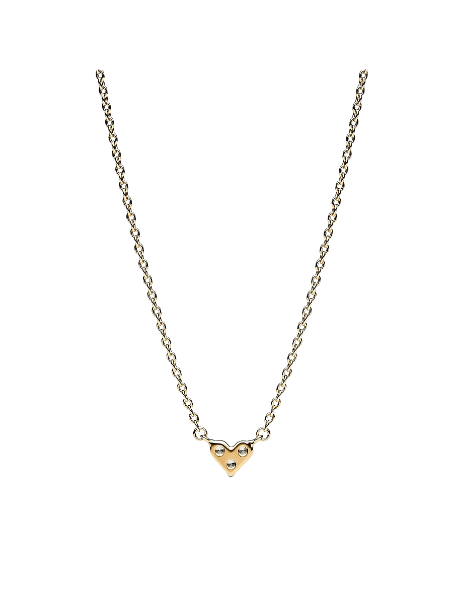 Pandora - Triple Stone Heart Collier Necklace - halsketten - clear - 2