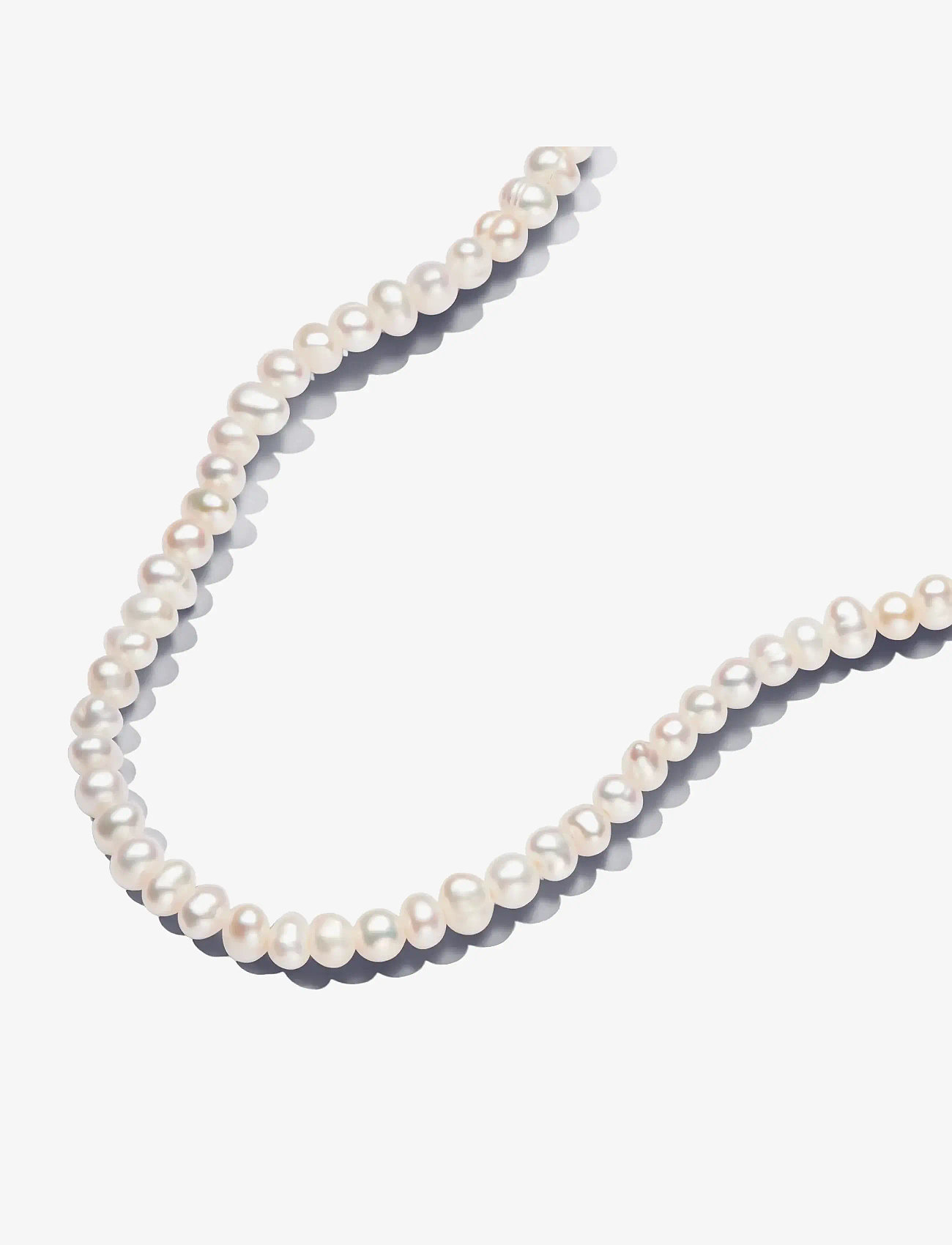 Pandora - 14k Gold-plated T-bar collier with white treated freshwater cultured pearl - perlenketten - white - 1