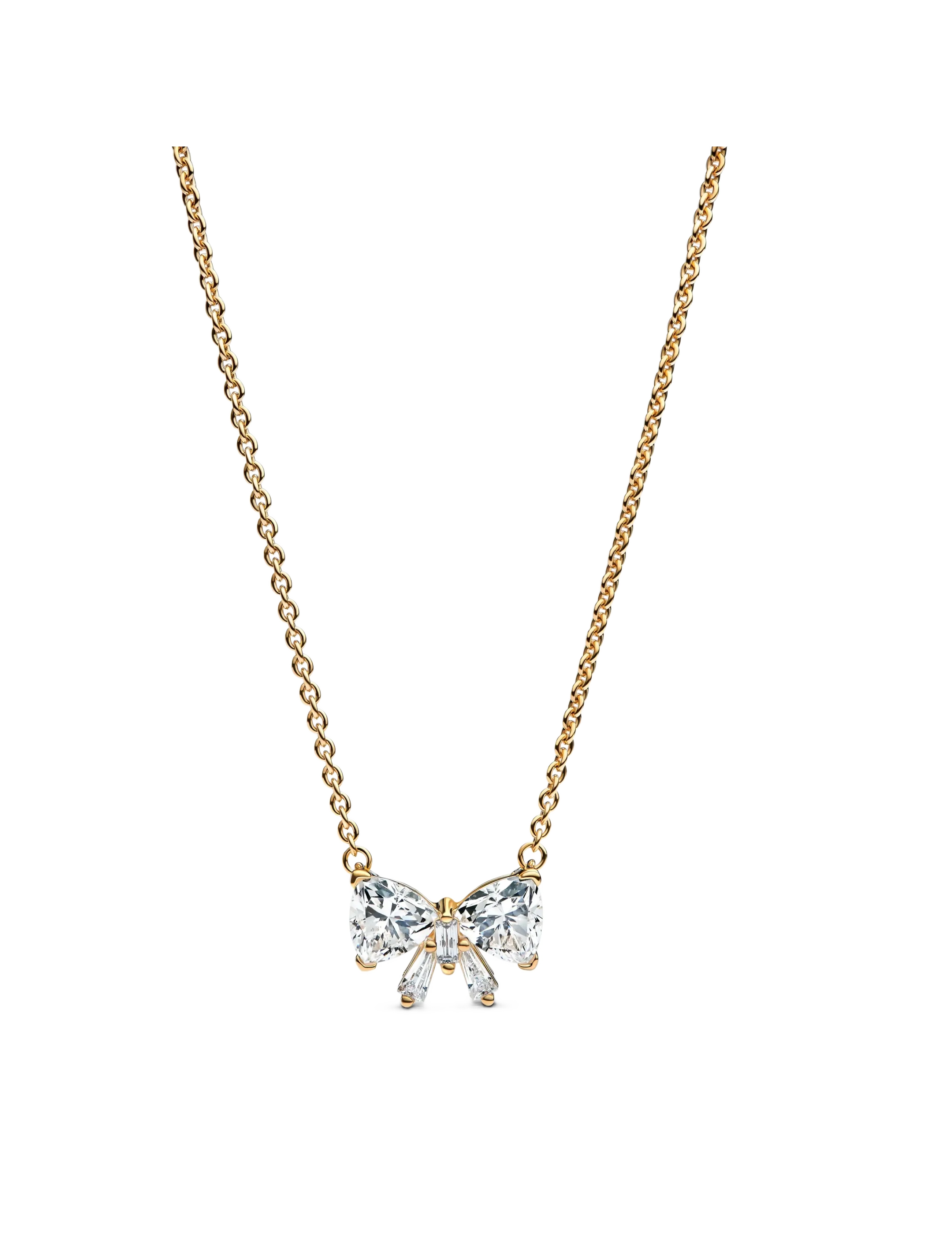 Pandora Sparkling Bow Necklace - Halskæder - CLEAR / undefined