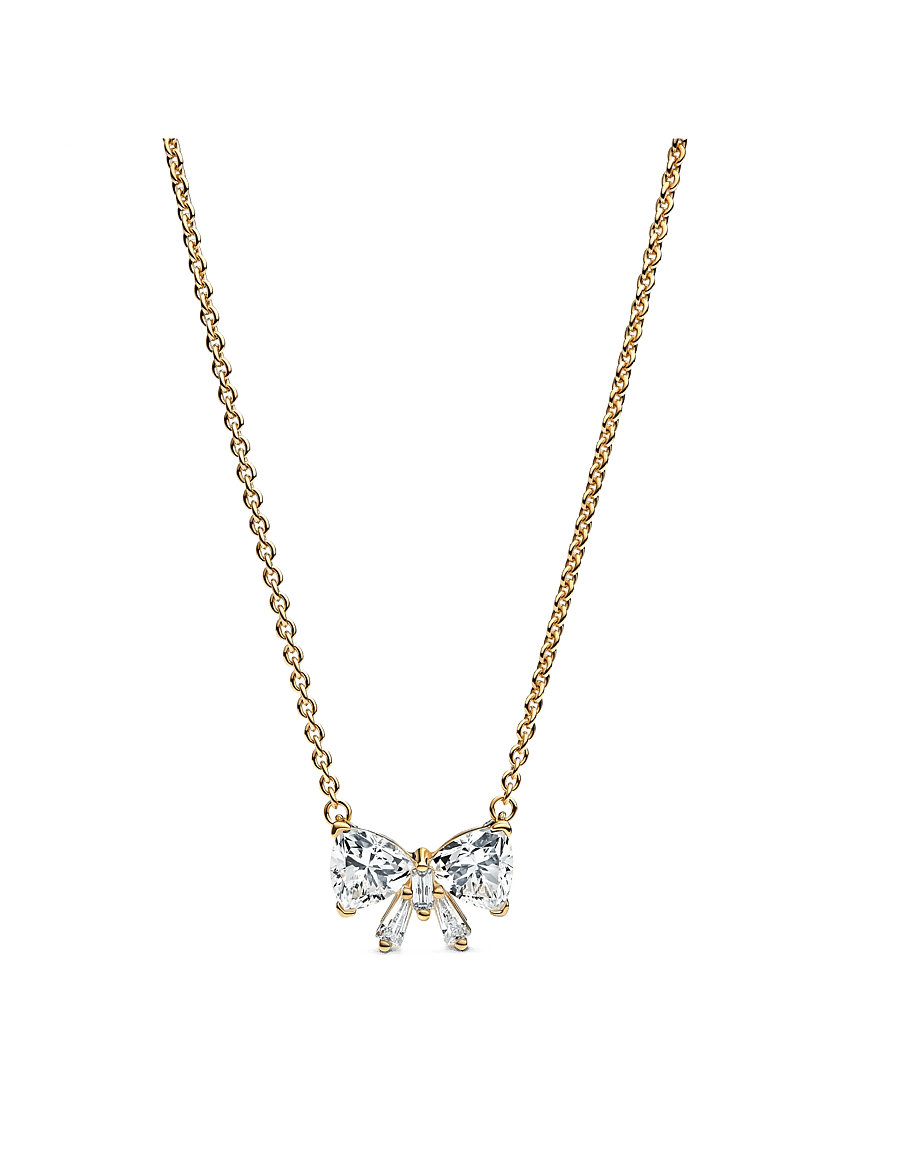 Pandora - Sparkling Bow Necklace - colliers chaîne - clear - 1