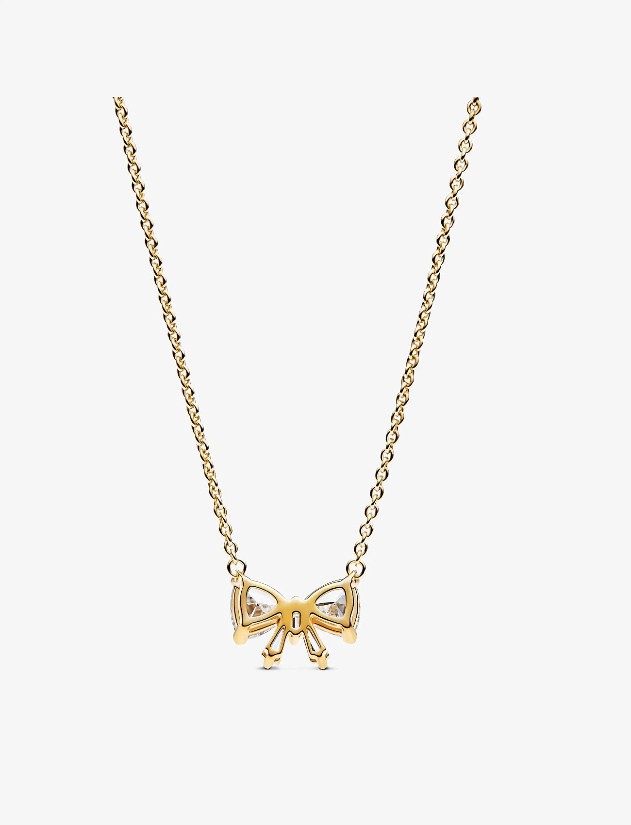 Pandora - Sparkling Bow Necklace - halskæder - clear - 2