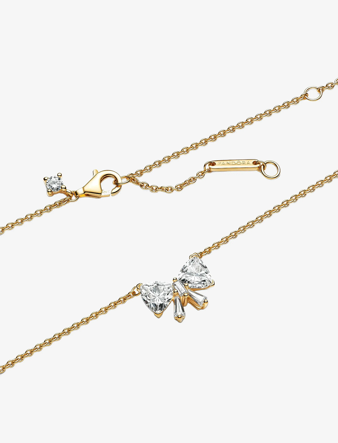 Pandora - Sparkling Bow Necklace - halskæder - clear - 3