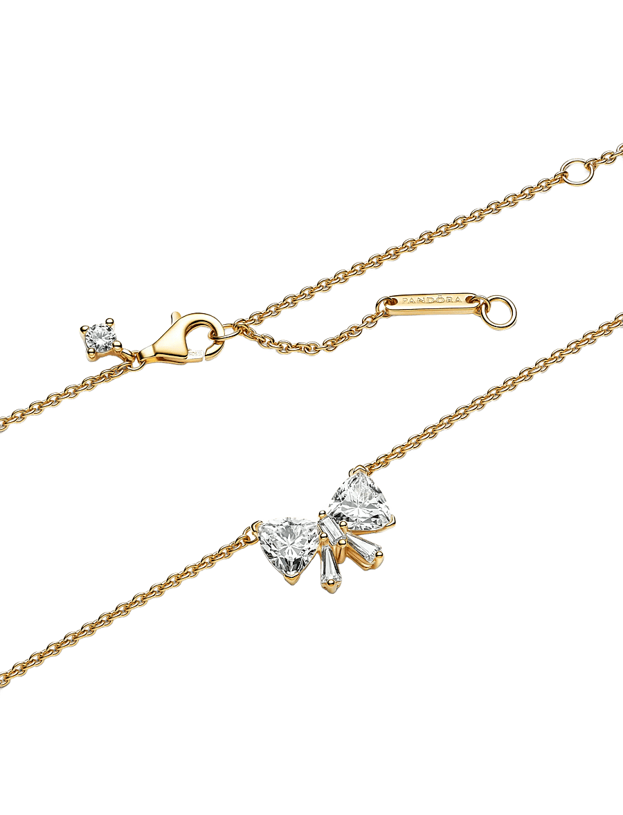 Pandora - Sparkling Bow Necklace - colliers chaîne - clear - 3