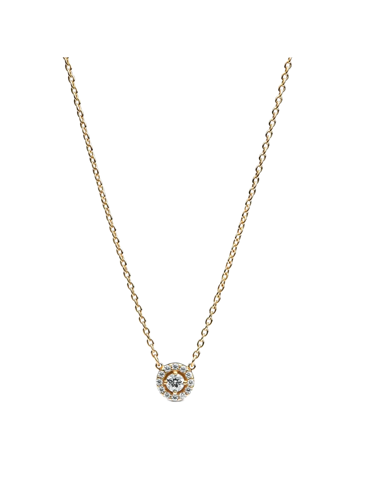 Pandora Round Pavé Halo Pendant Necklace - Halskæder - CLEAR / undefined