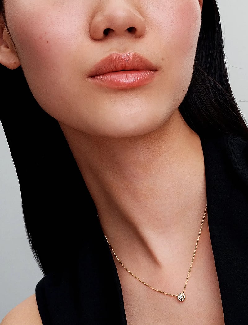 Pandora - 14k gold-plated collier with clear cubic zirconia - halsketten - clear - 0