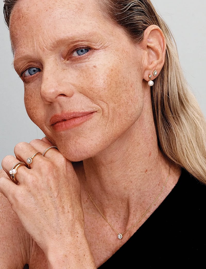 Pandora - 14k gold-plated collier with clear cubic zirconia - halsketten - clear - 3