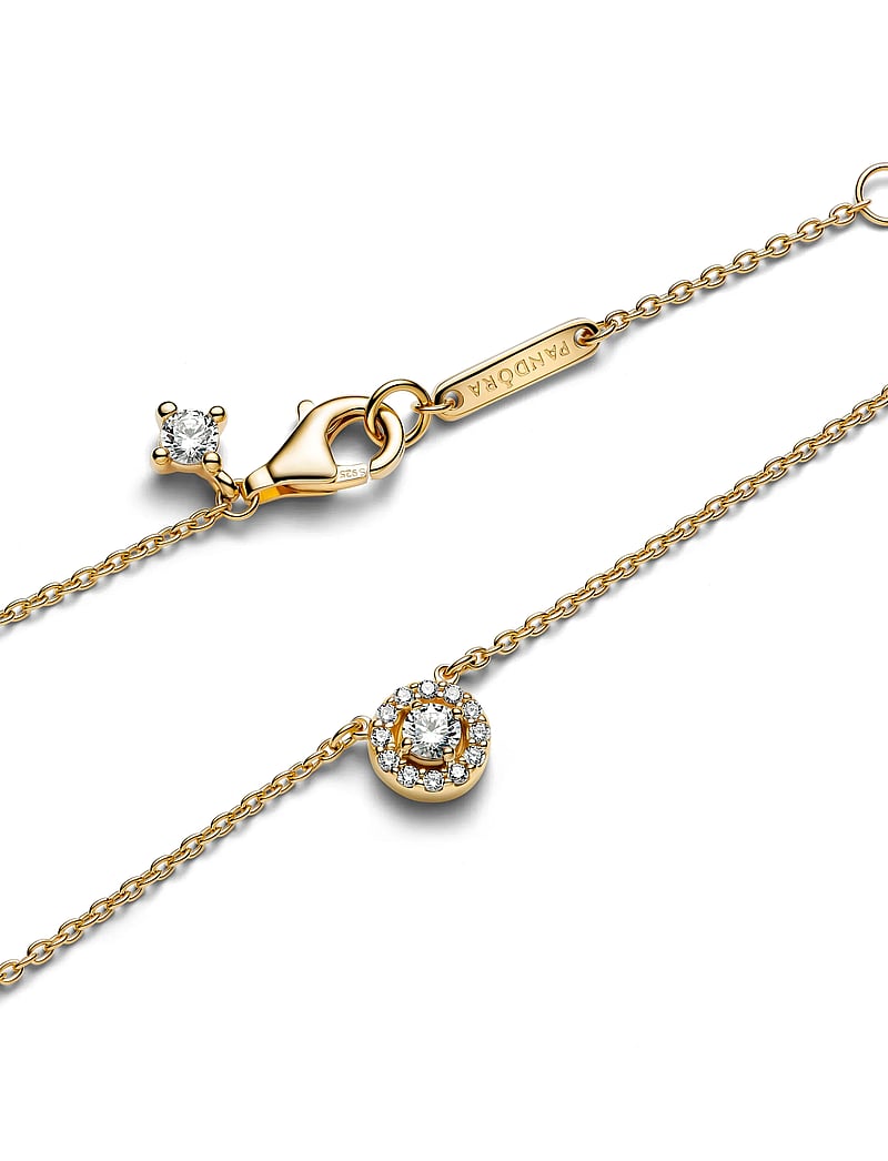 Pandora - 14k gold-plated collier with clear cubic zirconia - halsketten - clear - 4