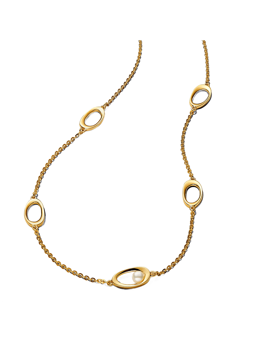 Pandora - 14k gold-plated necklace with treated white freshwater cultured pearl - colliers chaîne - no color - 1