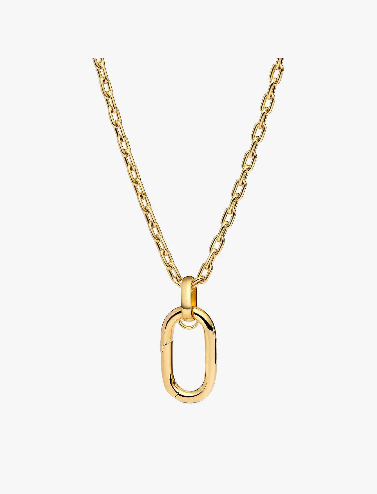 Pandora - 14k gold-plated large openable link pendant necklace - halskæder - no color - 1