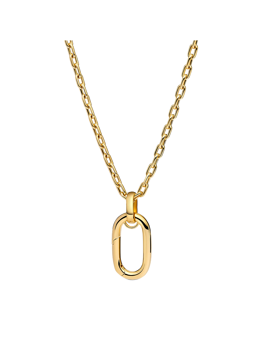 Pandora - 14k gold-plated large openable link pendant necklace - halskæder - no color - 1