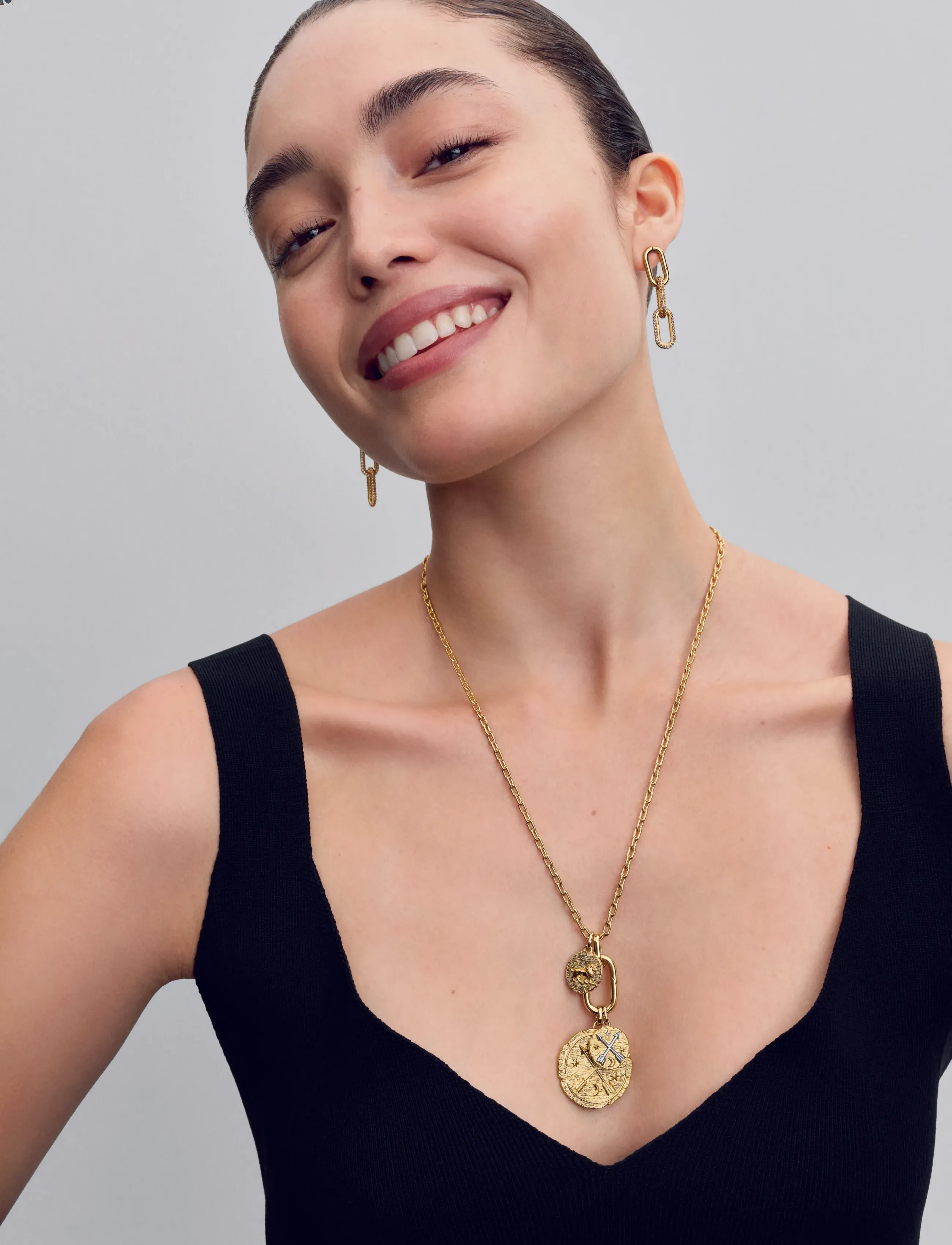 Pandora - 14k gold-plated large openable link pendant necklace - colliers chaîne - no color - 2