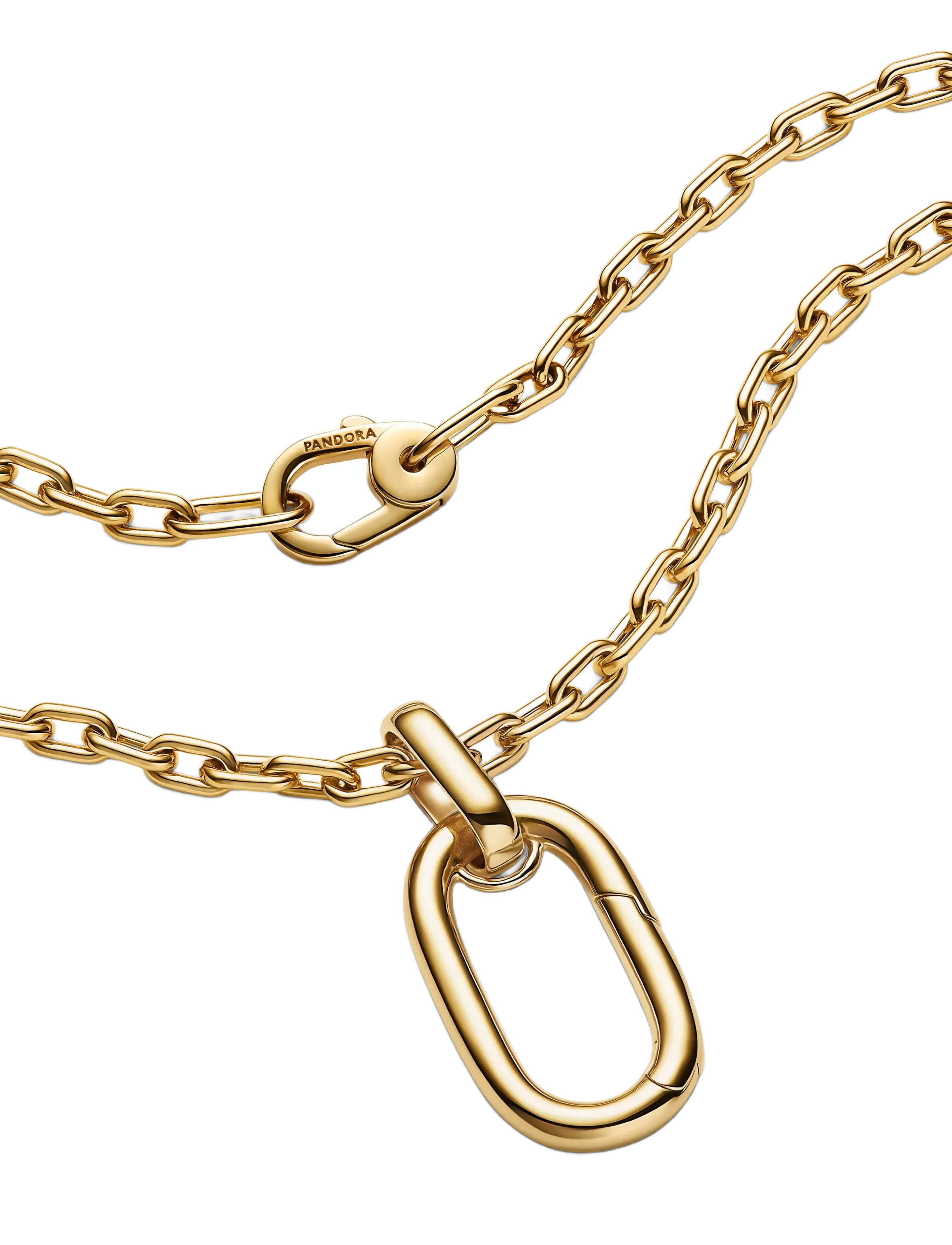 Pandora - 14k gold-plated large openable link pendant necklace - colliers chaîne - no color - 3