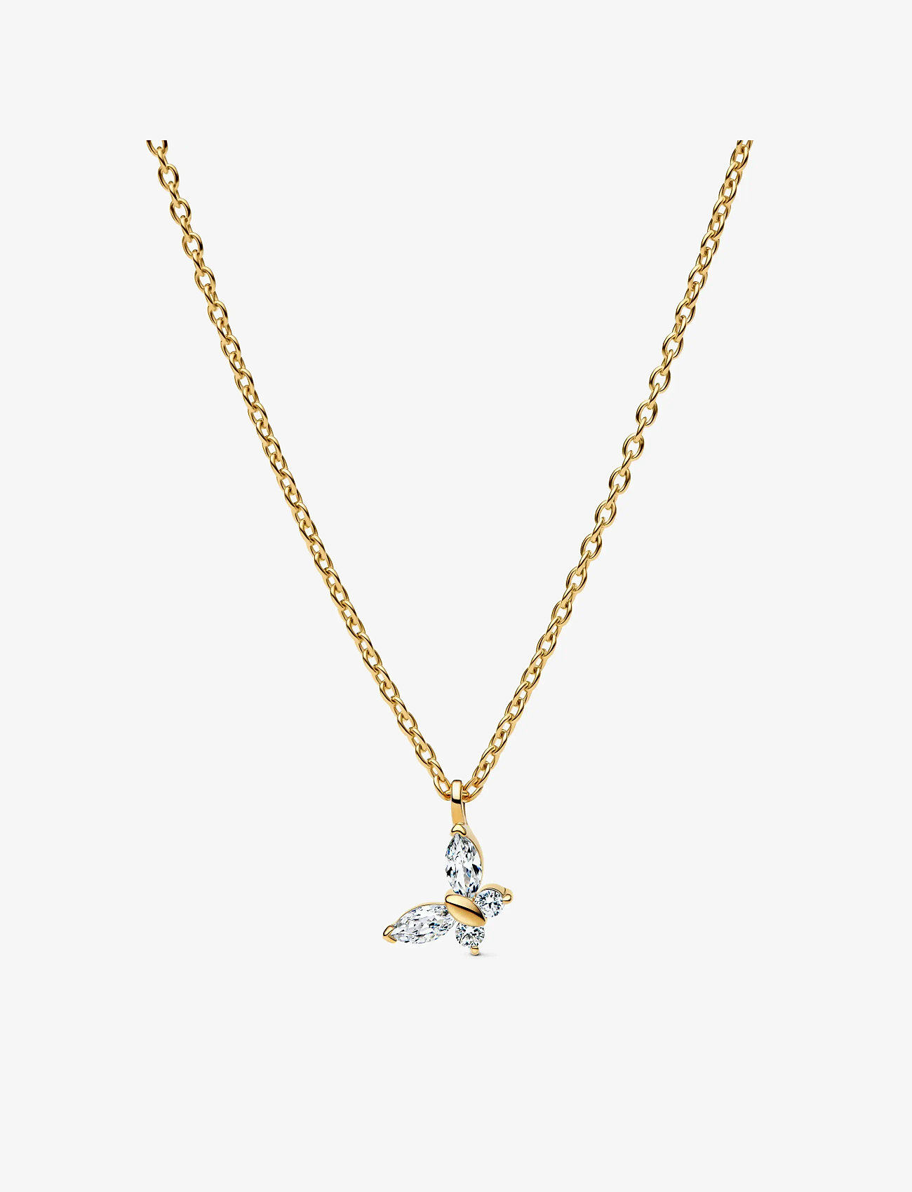 Pandora - Butterfly 14k gold-plated collier with clear cubic zirconia - kaelaketid - clear - 1