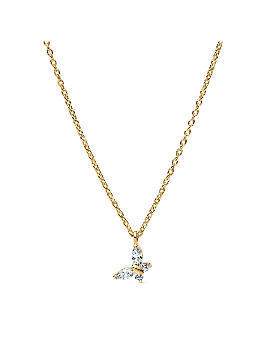 Pandora - Butterfly Pendant Necklace - ketten mit anhänger - clear - 1