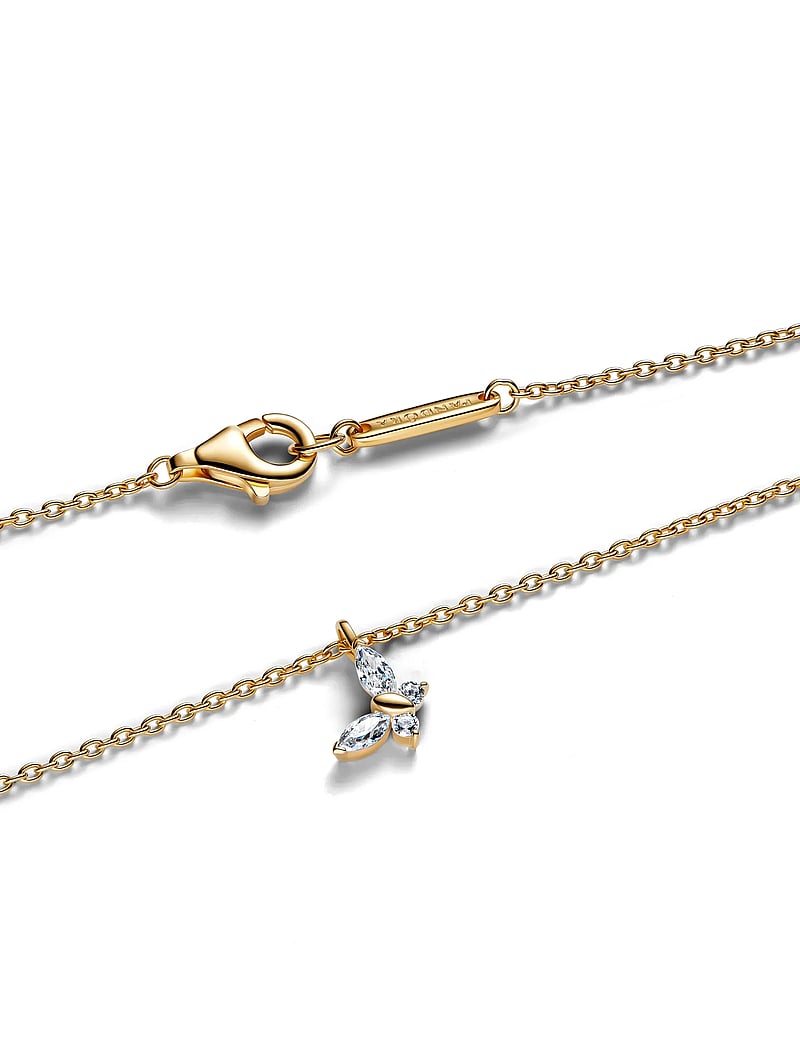 Pandora - Butterfly 14k gold-plated collier with clear cubic zirconia - kaelaketid - clear - 3