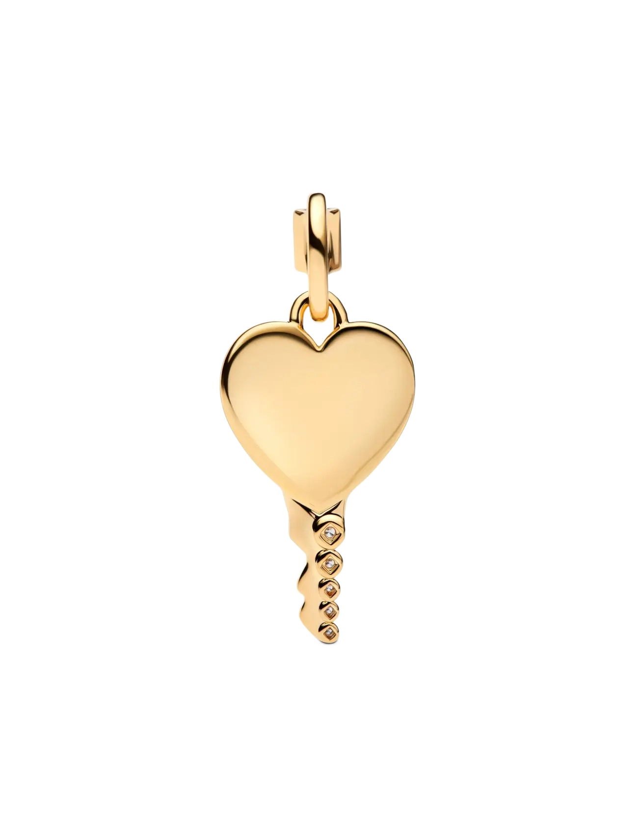 Pandora - Engravable heart key 14k gold-plated - clear - 2
