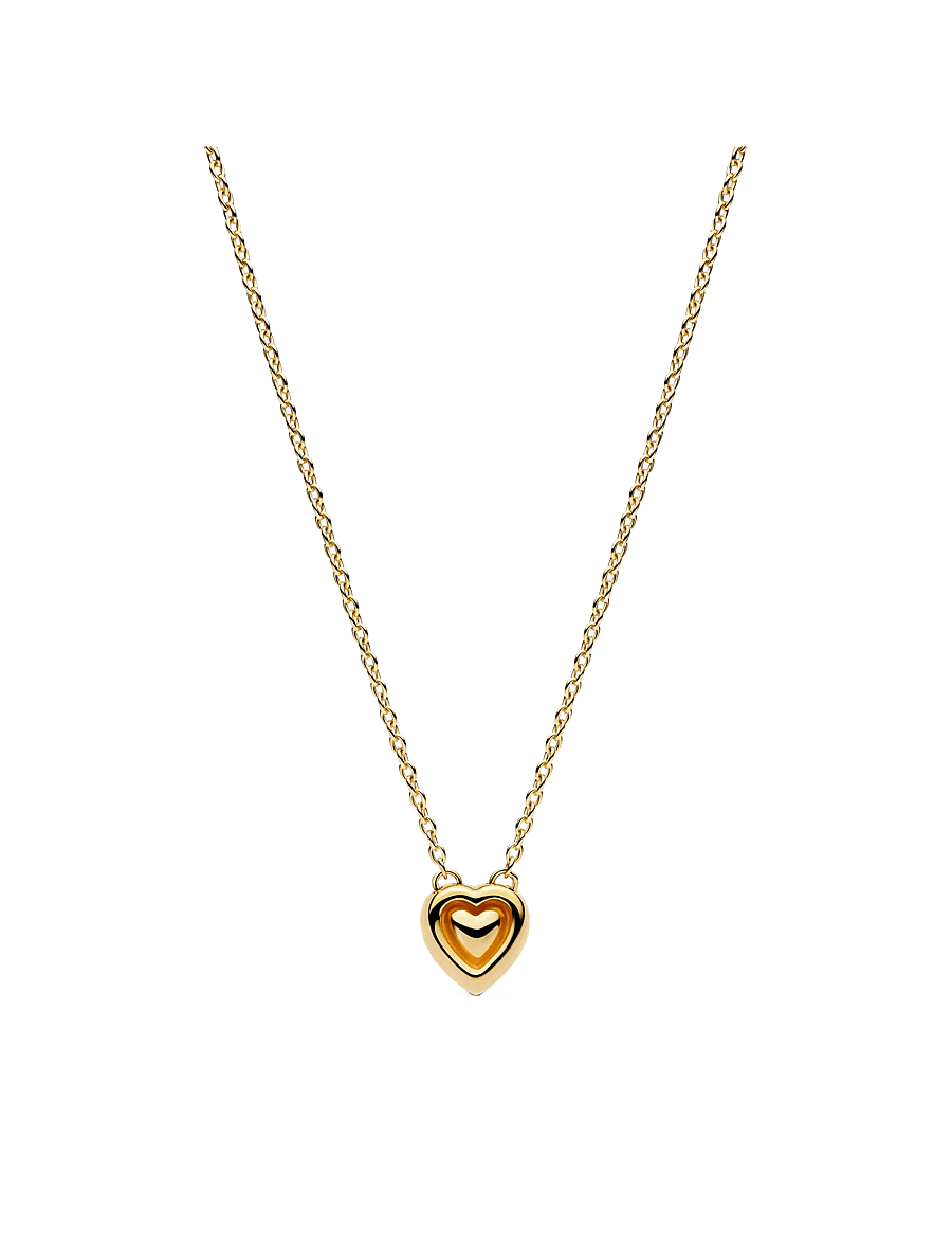Pandora - Engravable heart 14k gold-plated collier - clear - 2