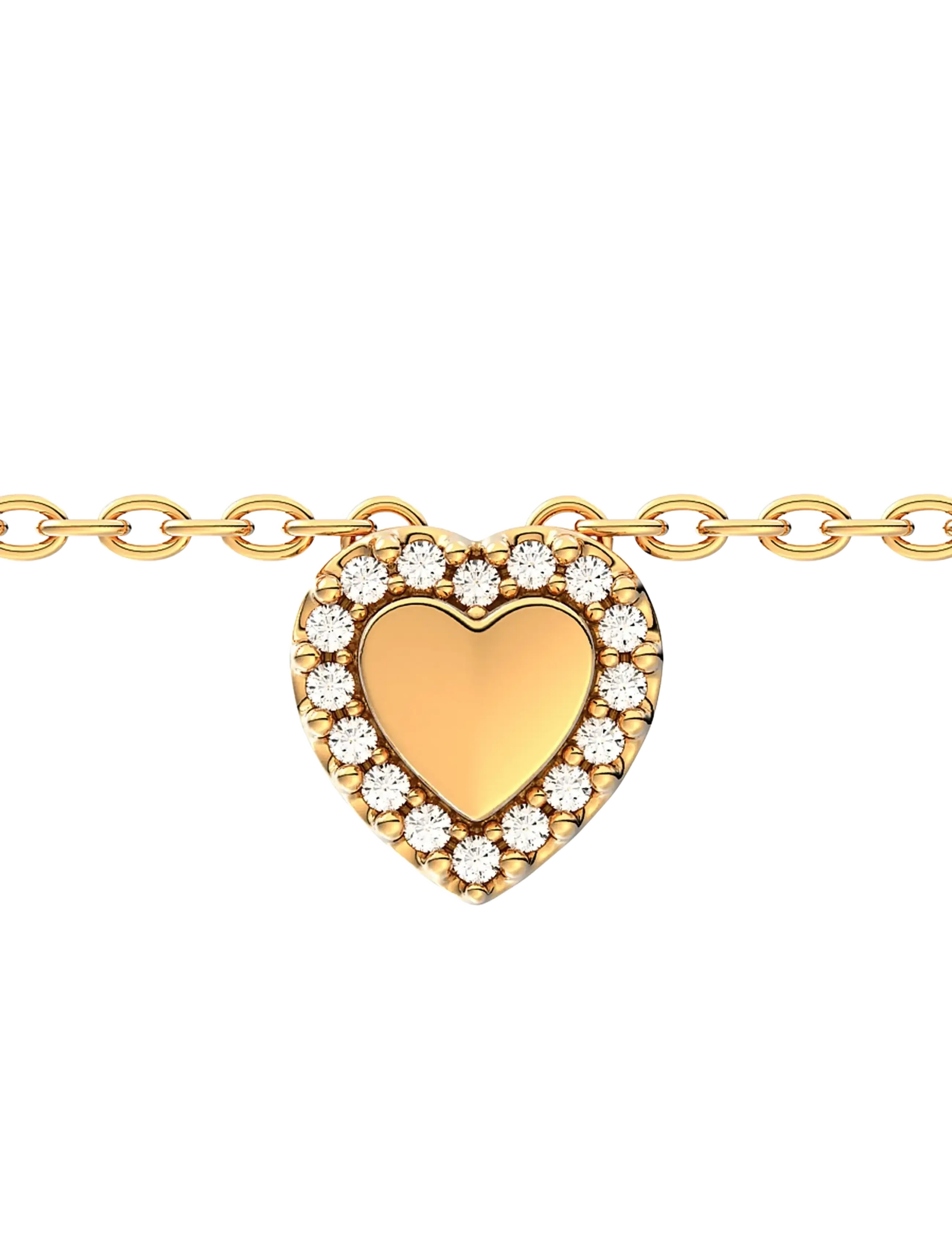 Pandora - Engravable heart 14k gold-plated collier - clear - 4