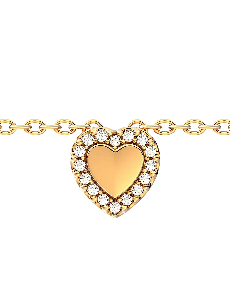 Pandora - Engravable heart 14k gold-plated collier - clear - 4