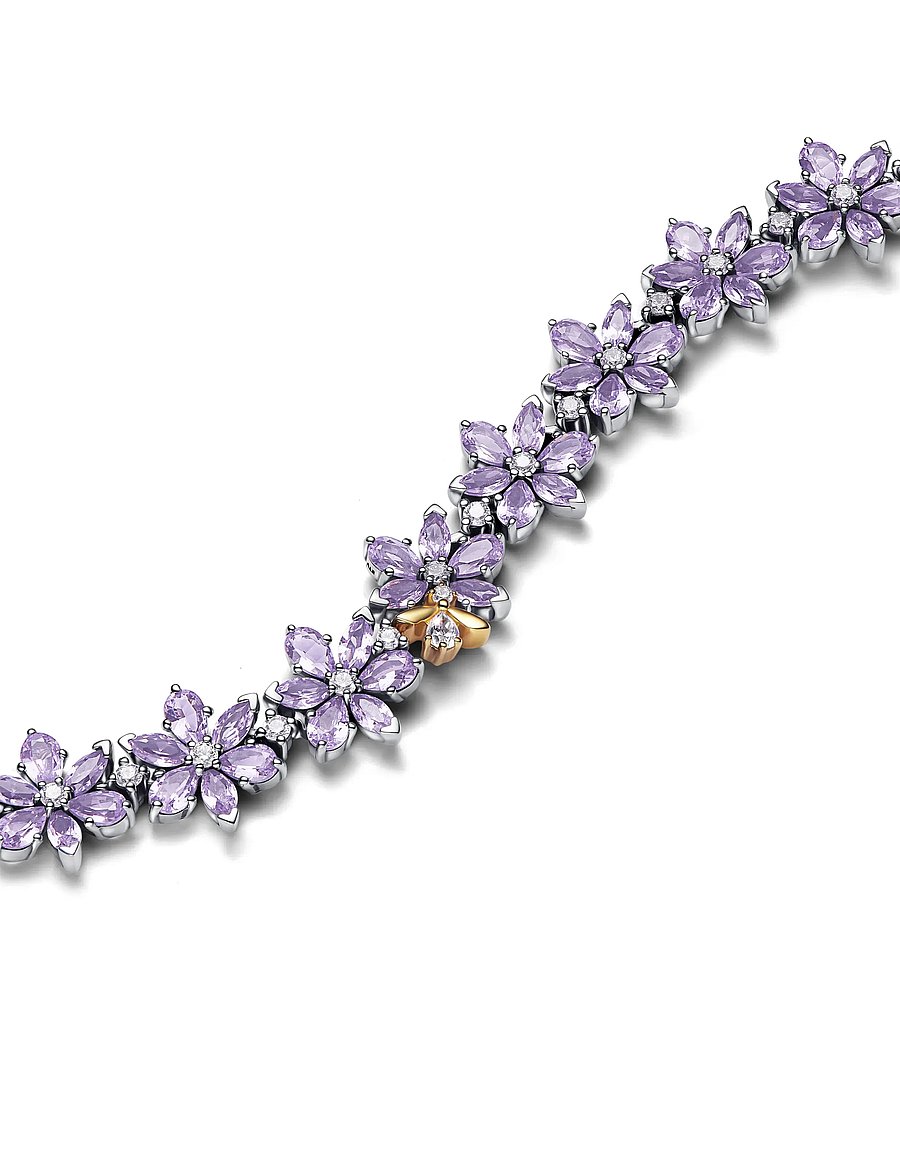 Pandora - Herbarium and bee sterling silver - statement-ketten - purple - 2