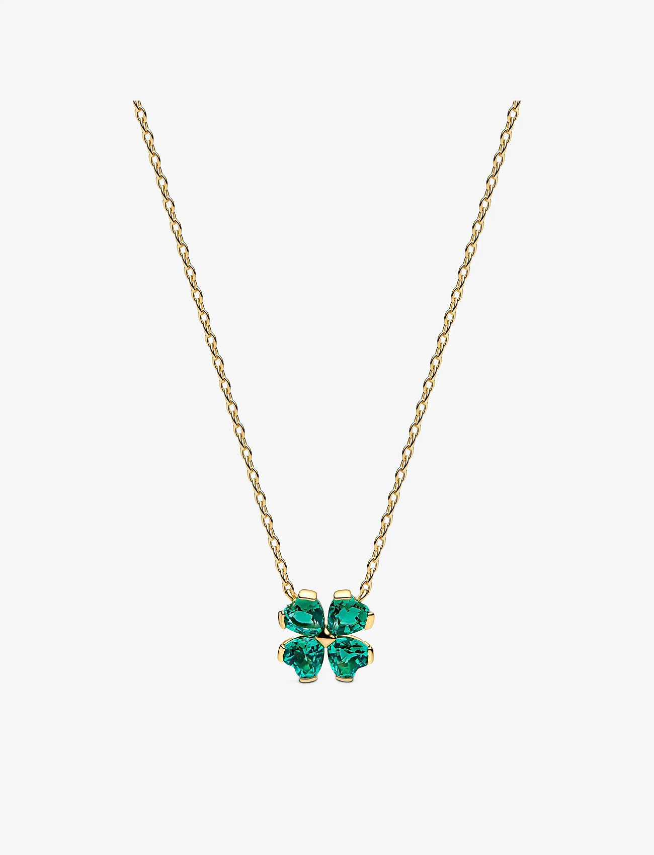 Pandora - Green Lucky Clover Pendant Necklace - green - 1