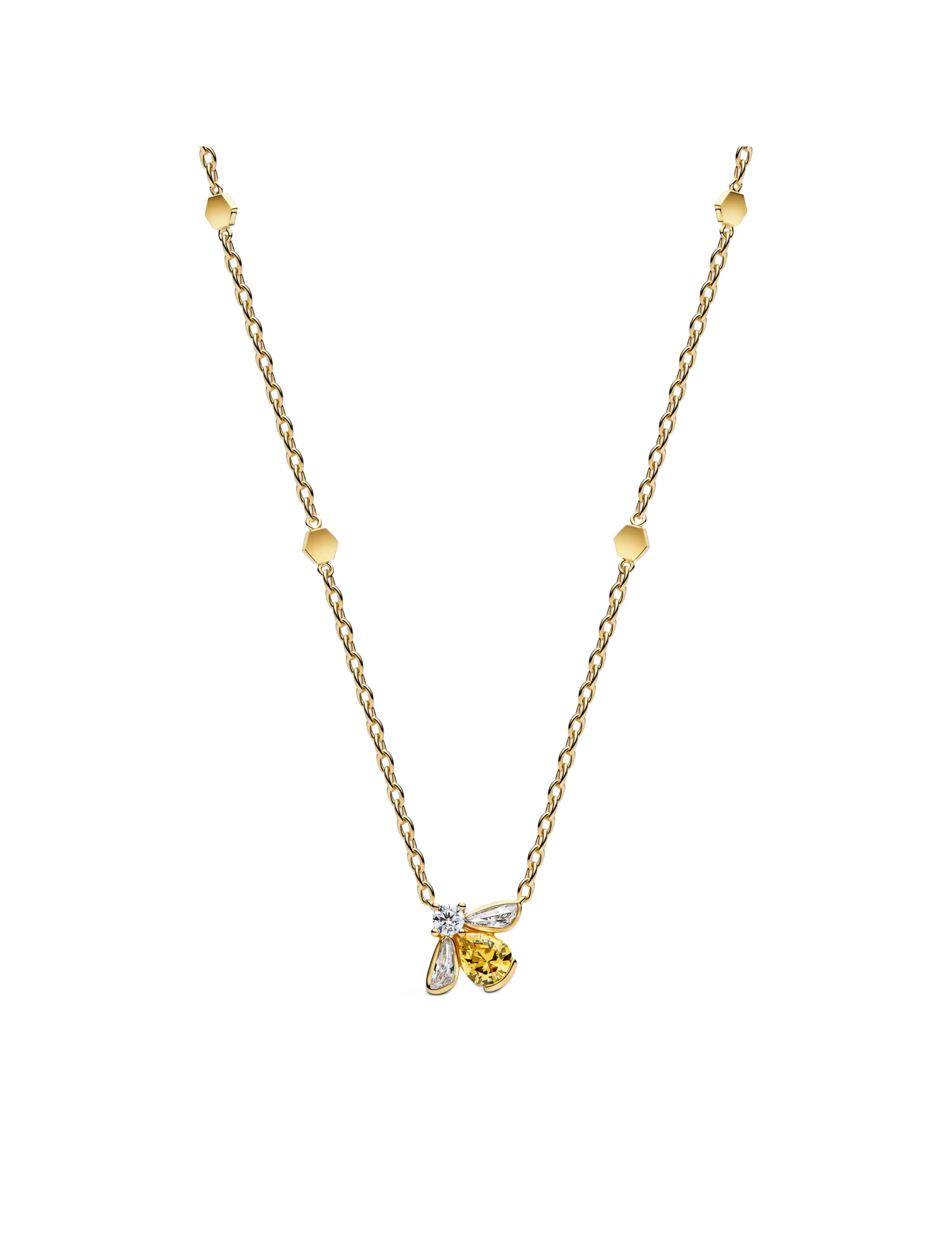 Pandora Honey Bee Pendant Necklace - Basics - YELLOW / gold