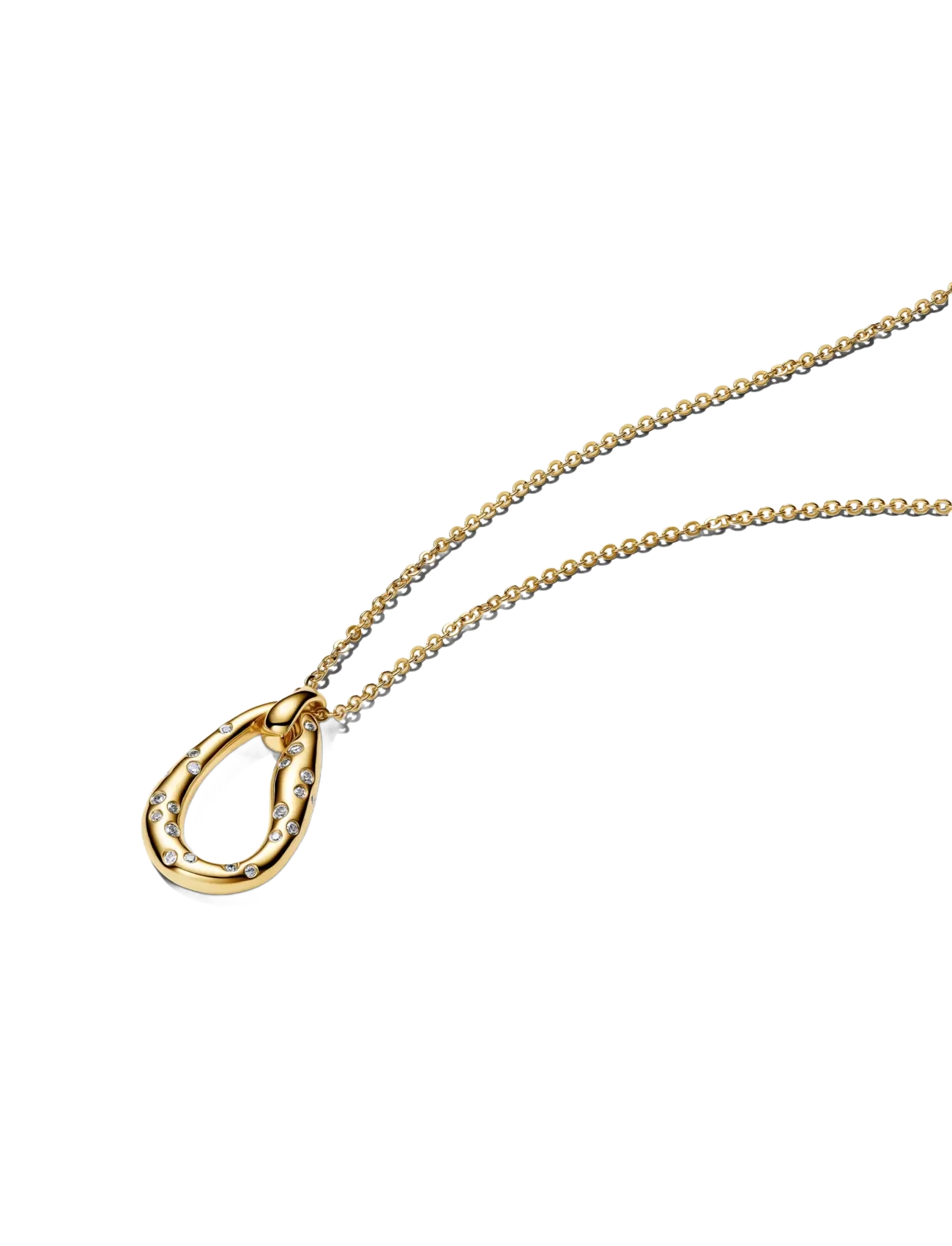Pandora Organically Shaped Stone-Set Pendant Necklace - Basics - CLEAR / undefined