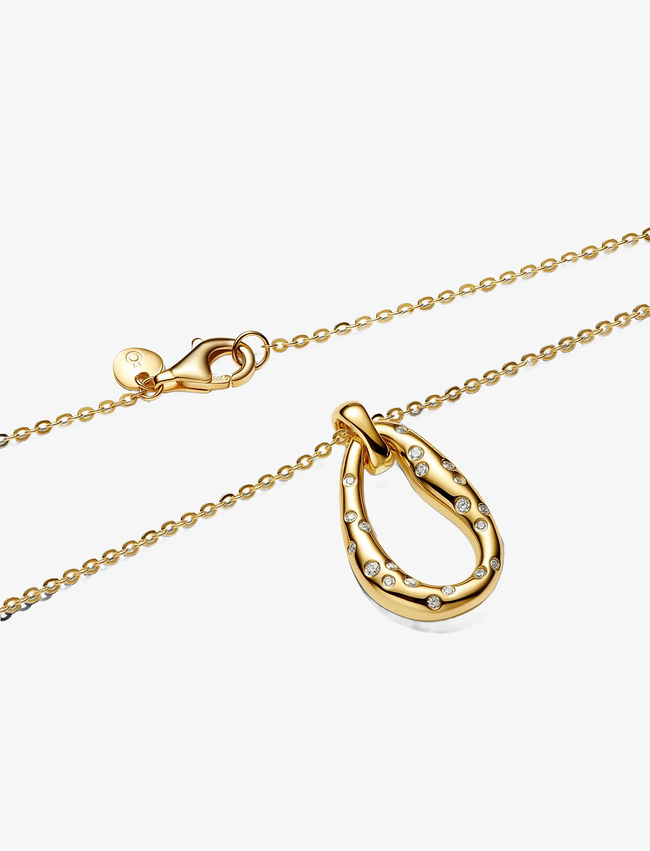 Pandora - Organically Shaped Stone-Set Pendant Necklace - hängen & berlocker - clear - 2