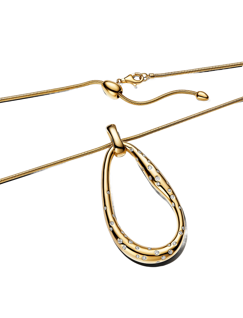Pandora - Organically Shaped Stone-Set Statement Pendant - hängen & berlocker - clear - 2
