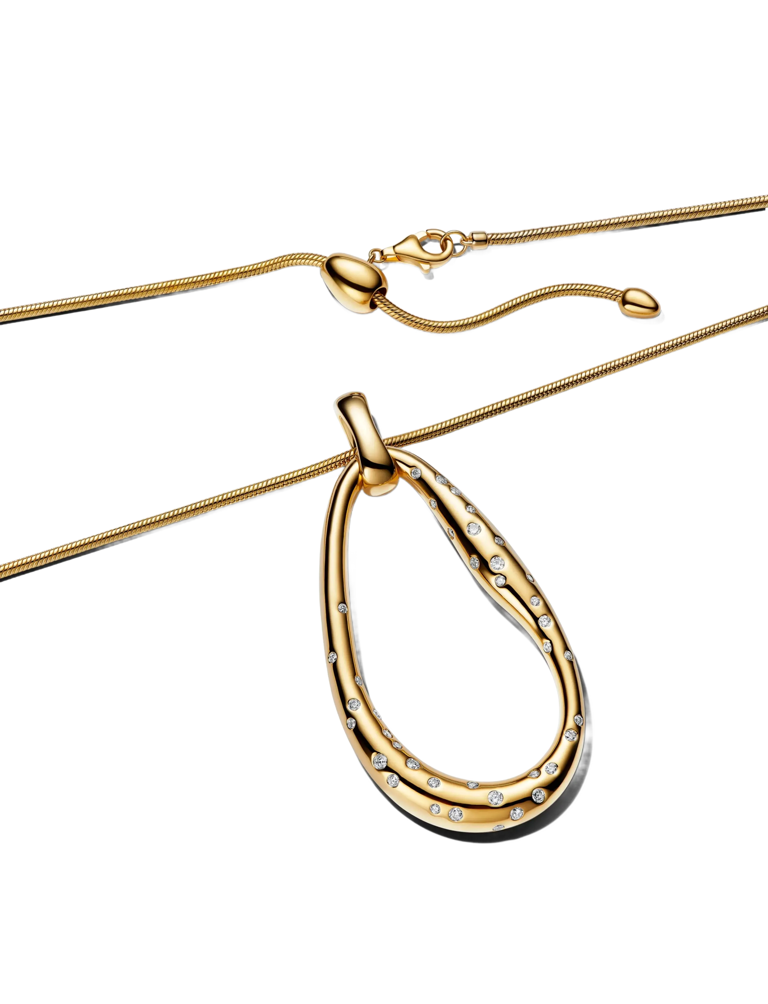 Pandora - Organically Shaped Stone-Set Statement Pendant - vedhæng - clear - 2