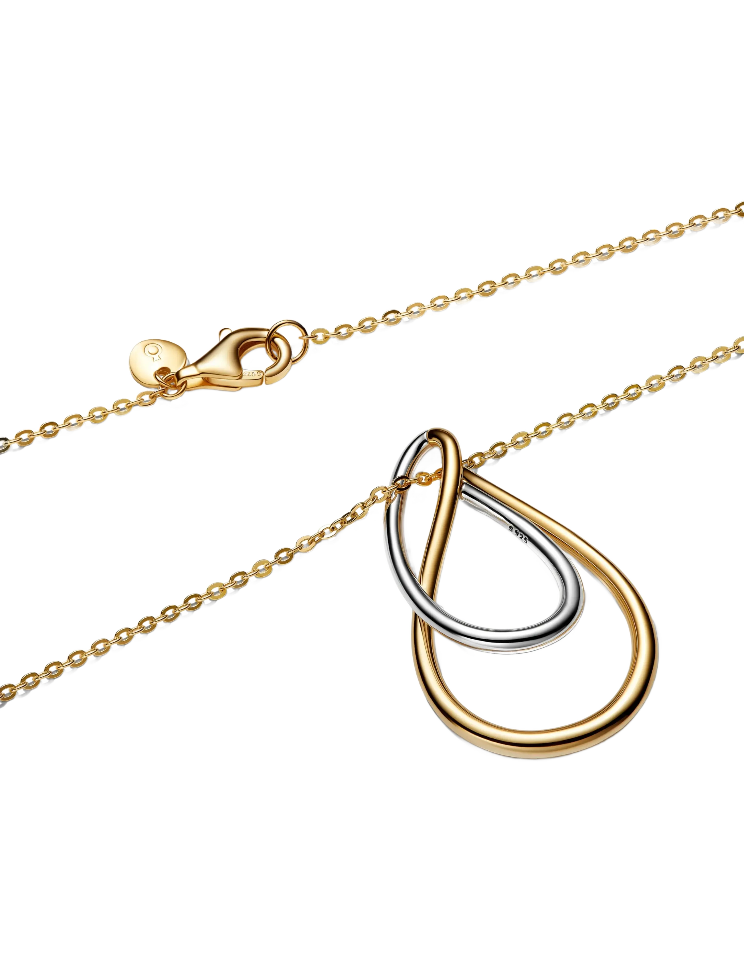 Pandora - Two-Tone Double Pendant Necklace - vedhæng - no color - 2
