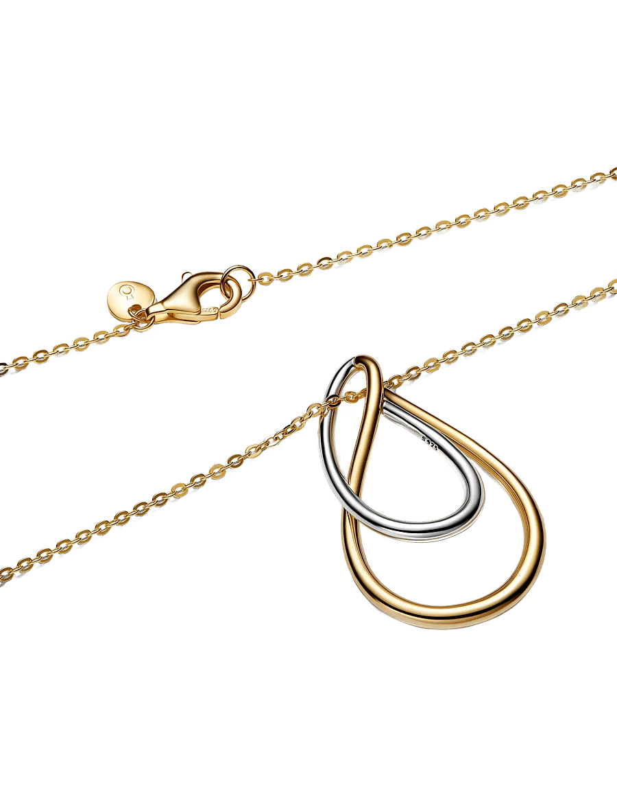 Pandora - Two-Tone Double Pendant Necklace - vedhæng - no color - 2