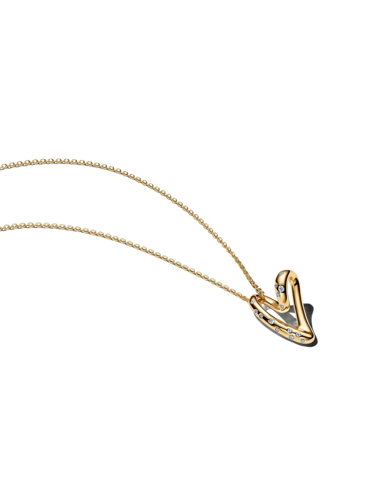 Pandora Organically Shaped Stone-Set Heart Pendant - Basics - CLEAR / undefined