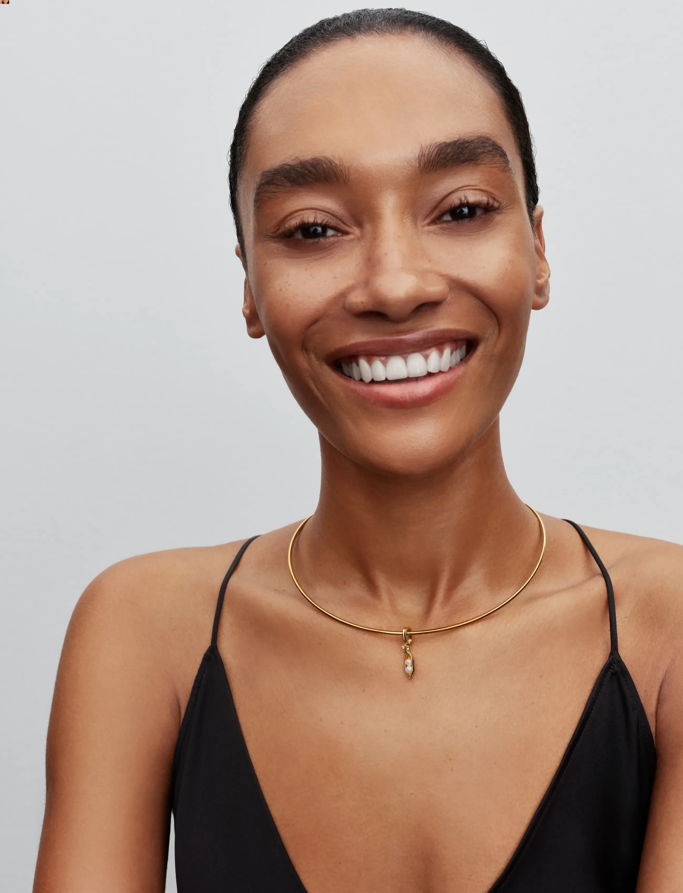 Pandora Tubular Choker Necklace, Kvinder, Rørformet Choker Halskæde, Guld, Str: L 46CM